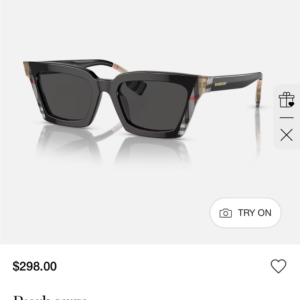 Burberry Black Angular Frame Sunglasses